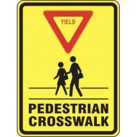 Accuform BICYCLE PEDESTRIAN SIGN YIELD FRW509RA FRW509RA